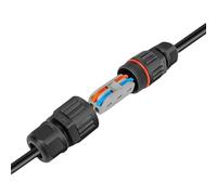 Conector de cable impermeable al aire | Nailon retardante de llama, contactos de níquel, IP68, -40 °C ~ 95 °C | 2 en 2/3 en 3 tornillos tipo bloqueo, 32 A/250 V, cable europeo, cable duro y