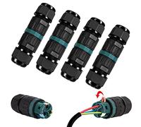 Conector de cable impermeable IP68 - Conector de cable impermeable 3 polos para cable subterráneo, manguito de conexión para diámetros de cable de Ø5-12 mm, caja de derivación impermeable de 2 vías