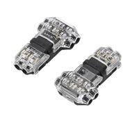 Conector de cable LED sin soldadura T2, paquete 10, bloque terminales tipo T dos entradas y salidas, enchufe directo, for cables 0,5-0,75 mm²