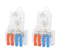 Conector de cable línea principal transparente tipo T, divisor rápido 2 entradas y 4 salidas for downlights, Conductor latón Regleta de conexión(T24 A)