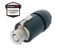 Conector De Cable Neutrik NAC3FC-HC PowerCON 32A. Negro Y Gris. Entrada De Poder