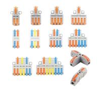 Conector de cable rápido universal compacto de 2/3 pines, bloque de terminales a presión, 1 entrada, múltiples salidas con orificio de fijación(D2-6,30PCS)