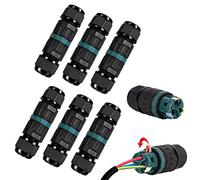 Conector de cable resistente al agua IP68 - Conector de cable resistente a 3 polos - Funda de conexión para cable de 5 a 12 mm de diámetro - Caja de unión de 2 vías resistente al agua IP68 para jardín