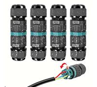 Conector de cable resistente al agua IP68, manguito de conexión de 3 pines para diámetro de 5-12 mm, manguito de conexión Hospaop, cable subterráneo, caja de conexión, resistente al agua, 4 unidades