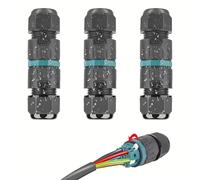 Conector de cable resistente al agua IP68, manguito de conexión de 5 pines para diámetro de 5-14mm, manguito de conexión, cable subterráneo, caja de conexión, resistente al agua, 3 unidades