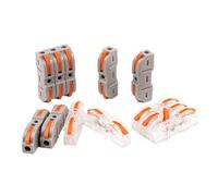 Conector de cableado de palanca, empalme rápido y compacto, conector eléctrico, terminal de tope, conector de cable en línea 1 a 1, conexión de 28-12 AWG(50PCS Bag)