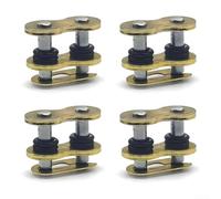 Conector de cadena 525, 4 unidades, aleación de acero resistente | Compatibilidad 520, chapado en cobre dorado, retiene la grasa interna, reduce el desgaste de la manga del pin, aleación