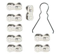 Conector de cadena de bicicleta de 9 velocidades: juego de 8 pares de acoplamientos rápidos de acero con herramienta de montaje y desmontaje, compatible con Shimano y otras marcas, ideal para MTB