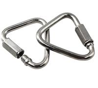 Conector de cadena rápido triangular de acero inoxidable 304, hebilla de bloqueo de tornillo, resistente, mosquetón adecuado para camping, columpio, hamaca, viajes al aire libre, máquina de pesas y