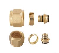 Conector de calefacción por suelo radiante, adaptador de colector de latón de gran flujo para sistema de calefacción de suelo, radiador de fontanería de compresión (16 conectores)