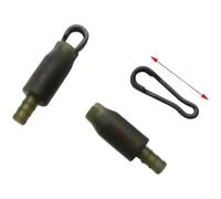Conector de cambio rápido para aparejos de pesca de carpa, adaptadores de flotadores de goma para intercambio de aparejos, paquete de 10 tapones de línea negra de 20 mm (negro)
