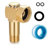 Conector de carrete de manguera de jardín de latón, pieza de repuesto con arandelas y cinta de sellado para riego, césped, lavado de coche, kit de accesorios de montaje de larga duración, tono dorado
