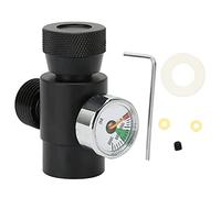 Conector de cilindro de CO2 CGA320 TR21 4 ASA 3000psi Manómetro Adaptador de válvula de refresco de aleación de aluminio negro para elaboración casera de carbonatación y