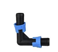 Conector de cinta de goteo de 5/8 pulgadas, divisor en T, acoplamiento de codo, riego por goteo de jardín, manguera de bloqueo extraíble de rosca de 16mm, 2 uds.(L-Elbow-2pcs)