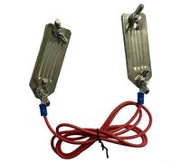 Conector de cinta de valla eléctrica de acero inoxidable con clip doble resistente a la corrosión para prueba de ganado, cabra, oveja, caballo, 7 cm, plata (2 clips)