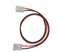 Conector de cobre revestido de plata, 50 A, 600 V CC, juego de cable de carga resistente, carcasa de policarbonato para batería, solar, caravana, camping, gris, 1 unidad (210 cm)