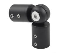 Conector de codo ajustable para cortinas de ventana de bahía con acero inoxidable 304 y tornillos laterales seguros para evitar la flacidez (19 mm, negro)