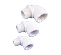 Conector de codo de 90° de PVC blanco de 1/2", 3/4" y 1", rosca hembra-macho, for riego de jardín, acuario, pecera, herramientas de bricolaje.(3I4 Inch,1Pc)