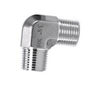 Conector de codo de 90 grados, acero inoxidable 304, ajuste en ángulo recto para lavadoras a presión, sistemas de fontanería con roscas externas internas, tamaños 1/8 1/4 3/8 1/2 3/4 pulgadas, diseño