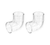 Conector de codo de acuario de 1/2 pieza, transparente, de 32 mm, de acrílico bidireccional, adaptador de tubería en forma de L de 90 grados for tubería de agua.(2Pcs)