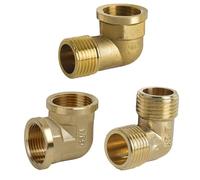 Conector de codo de latón de 90 grados con rosca hembra BSP de 1/2" y 3/4" for tubería, adaptador de cobre for agua y combustible.(35mmxFemale 1/2")