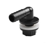 Conector de codo de plástico para barriles de lluvia y tanques IBC - Adaptador de manguera de riego de 3/8 pulgadas a 14 mm, accesorio de drenaje de tanque de acuario, accesorio de almacenamiento de