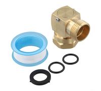Conector de codo giratorio de 90 grados para manguera de jardín, accesorios de tubería de latón macizo con junta de goma a prueba de fugas, roscas M/F de 3/4 pulgadas