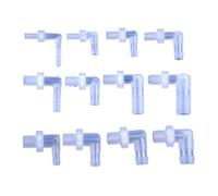 Conector de Codo Pagoda de plástico PP de Grado alimenticio, M6-M12 a 4-12 mm, de 5 a 200 Piezas, for acuarios, microirrigación y mangueras de Agua.(M6-4mm,20 Pieces)