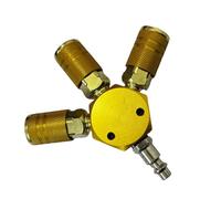 Conector de colector de compresor de aire de 3 vías, conectores rápidos multiusos de tipo industrial, tapones de aire de repuesto