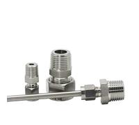 Conector de compresión de anillo de doble virola, accesorio de tubería de acero inoxidable SS 304, tubo de 6mm ~ 25mm a macho BSPT de 1/8 ", 1/4", 3/8 ", 1/2", 1 Uds.(Pipe 25mm,1/2")