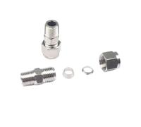 Conector de compresión de doble casquillo de acero inoxidable 304 for tubos de 6 mm, 8 mm, 10 mm y 12 mm a accesorios de tubería NPT macho de 1/8", 1/4", 3/8" y 1/2"(6mm,3-8 NPT Male Thread)