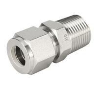 Conector de compresión de doble férula de acero inoxidable 316, macho NPT BSPT 1/8, 1/4, 3/8, 1/2, reemplazo de tubería de agua y Gas, Swagelok, 1 Uds.(0.375 in LOK,0.75 in Male NPT)