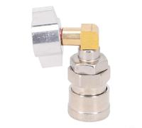 Conector de compresor neumático, recto y codo integrado de liberación rápida para tanque de soplador de camión, conexión segura, plateado (codo integrado)