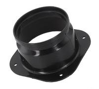 Conector de conducto de plástico PP de brida cuadrada a redonda para tubería de ventilación, montaje en la pared, montaje en la pared, para junta de acoplamiento de conducto HVAC, negro (100 mm)