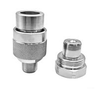 Conector de conexión rápida de 1/4 3/8 pulgadas para cilindro de aceite de alta presión neumático, conector hidráulico de acero al carbono con roscas NPT, galvanizado, 70 MPa (bola de acero-NPT3/8)