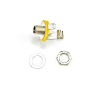 Conector de enchufe 6,5 for guitarra eléctrica, montaje en Panel de Audio, conector de salida estéreo 6,35 for bajo eléctrico, 5 uds. (Color : BJ-5-2P iron silver)