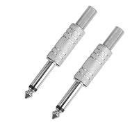 Conector de Enchufe de Audio Acoplador Machista Altavoz de Guitarra de Guitarra Adaptador de Conector Recto 6.35 Mm 2pcs (Mononucleosis infecciosa)