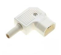 Conector de Enchufe IEC C14 Recableable, Blanco, en Ángulo - Conector de Adaptador de Toma de Corriente AC Ac110 250V 10A Terminales de 3 Pines Montaje en Panel Macho en Línea