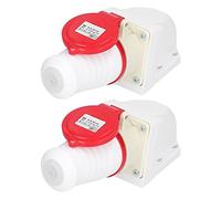 Conector de Enchufe Industrial 16A Conector Circular de alimentación de latón Resistente para la Industria agrícola química 3P+N+E 380V 415V IP44 2 Piezas