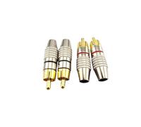 Conector de enchufe macho sin soldadura AV Audio Video Cable de bloqueo adaptador de enchufe soldadura Video CCTV cámara de seguridad B4(4pcs)