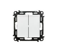 Legrand, Valena Life 752108 - Interruptor doble (10 AX, 250 V, con placa de cubierta y marco de soporte), color blanco