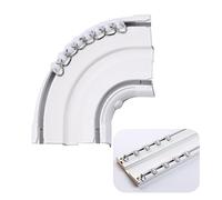 Conector de esquina para riel de cortina doble de 90°, esquina curva para montaje en techo, riel para paredes en ángulo recto, para dormitorio, sala de estar, hospital(Wit,1 Piece)