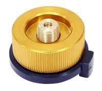 Conector de estufa de camping adaptador de botella de gas tipo dividido convertidor de horno para recipiente de butano a cartucho de gas de tornillo (dorado, 1 unidad)