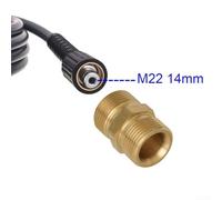 Conector de extensión de manguera de lavado a presión de latón con rosca macho y adaptador de acoplador de manguera hembra para lavadora de alta presión M22 giratorio (B)