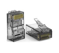 Conector de Extremo RJ45 CAT6/5e, Cable Ethernet, engarzado, Chapado en Oro, Conector Modular Ethernet estándar de Color(50PCS,Black)