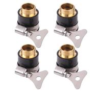 Conector de grifo de latón de 1/4 pulgadas, 4 piezas para riego de jardín, lavado de coche, adaptador de grifo de fácil instalación, adaptador de grifo con clip de fijación