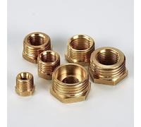 Conector de grifo de latón de 1 pulgada macho a 1/2 pulgada hembra BSP rosca accesorios de fontanería adaptador de tubería de agua hexagonal acoplamiento de buje hexagonal para conversión de conexión