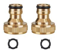 Conector de grifo de manguera de latón, conector hembra de 3/4 pulgadas, adaptador de grifo roscado, acoplamiento rápido, para conexiones de componentes de manguera de jardín y hogar.
