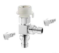 Conector de grifo de manguera de latón resistente, válvula en Y, divisor de alimentación de agua para lavadora y secadora, Reino Unido (C)