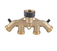 Conector de grifo divisor de manguera de 4 vías, rosca de distribuidor de agua de jardín de latón de 4 salidas
